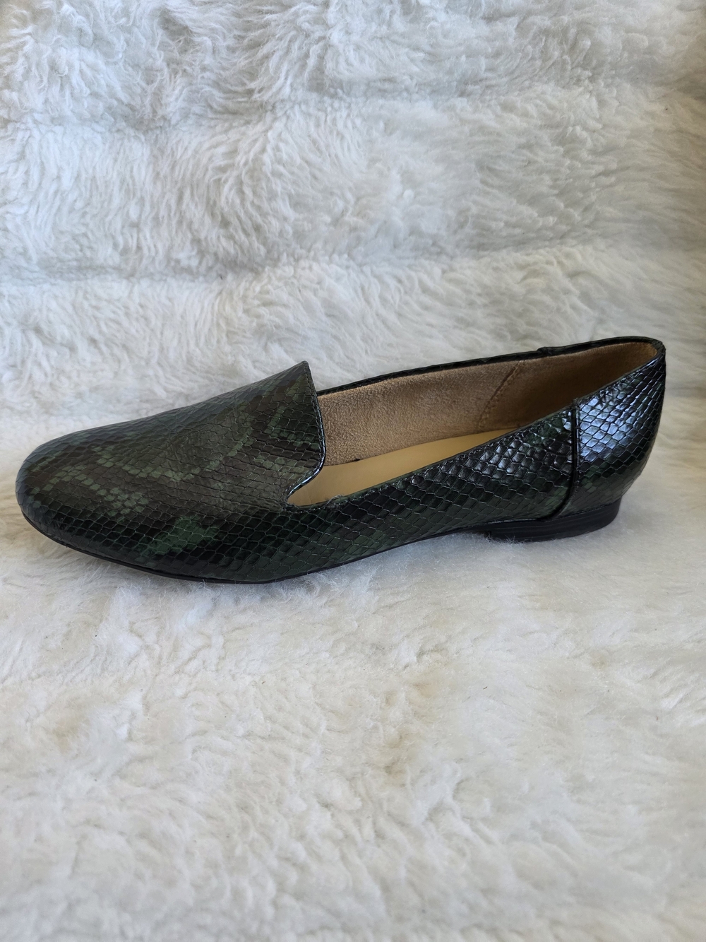 Naturalizer Green Snake-Print Slip-On Loafer